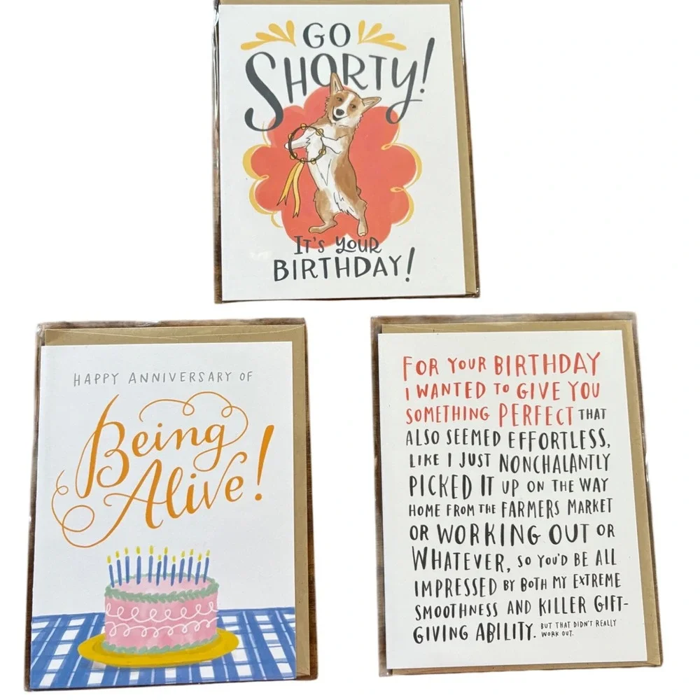 3 Fun Emily McDowell Studio Greeting‎ Cards Funny Happy Birthday for Her BFF